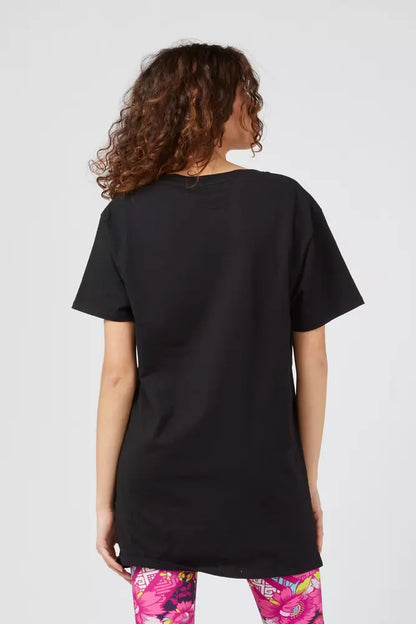 Chic Oversized Cotton Tee with Statement Front Print