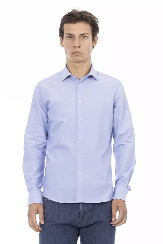 Elegant Light Blue Cotton Shirt
