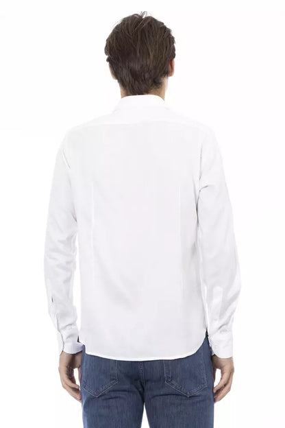 Elegant Slim Fit White Cotton Shirt