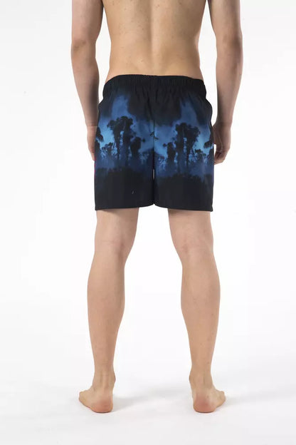 Chic Printed Beach Shorts with Embroidered Logo