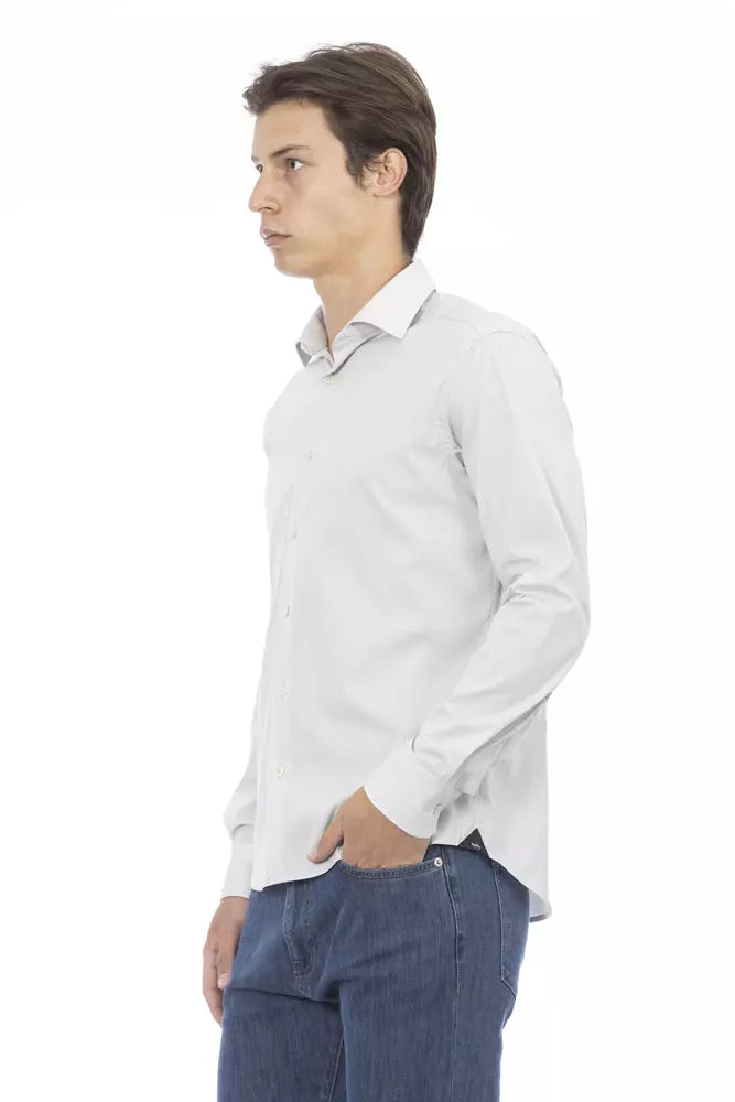 Sleek Gray Slim Fit Designer Shirt