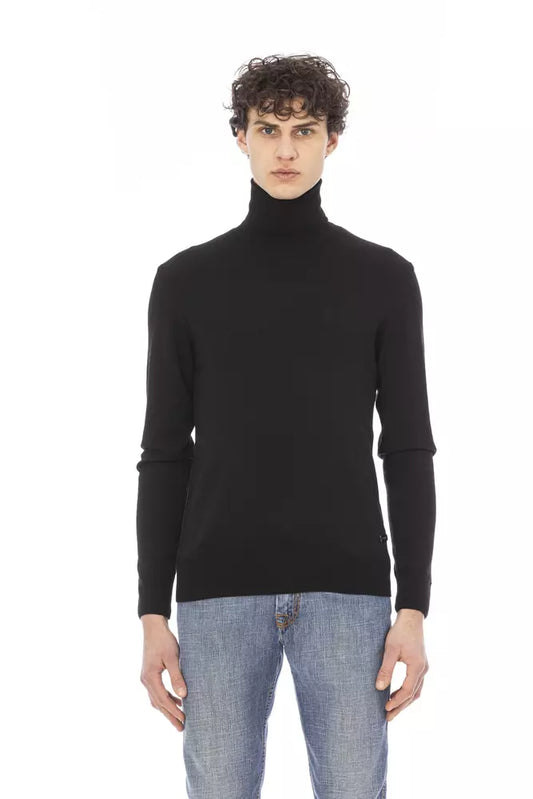 Elegant Turtleneck Sweater with Monogram Accent