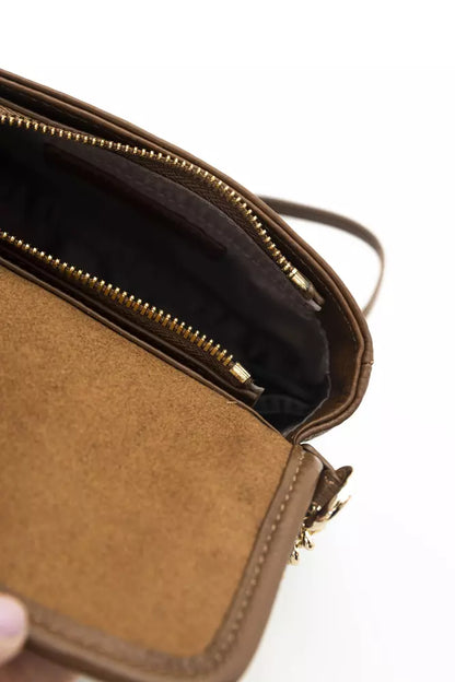 Elegant Double Pocket Leather Crossbody Bag