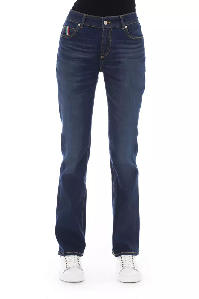 Chic Tricolor Pocket Jeans