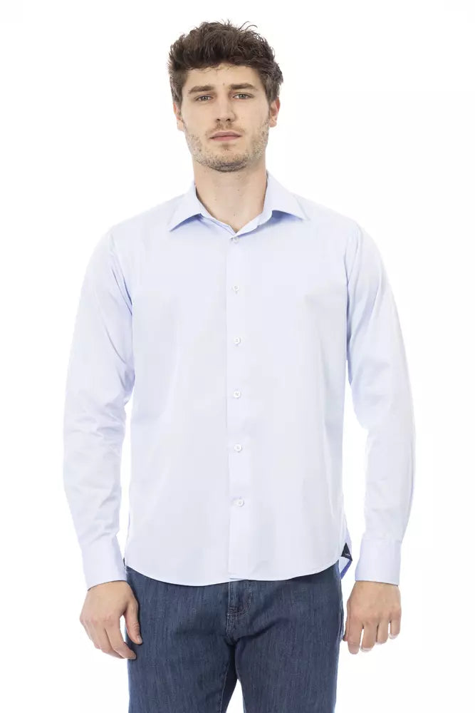 Sleek Light Blue Italian Shirt for Men