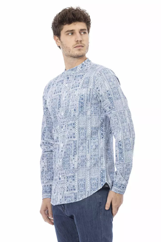 Elegant Mandarin Collar Cotton Shirt