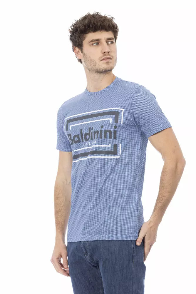 Elevated Casual Light Blue Tee with Front Print