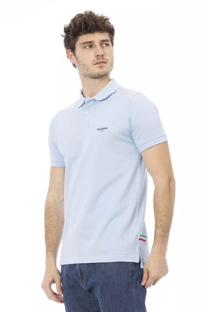 Elegant Light Blue Cotton Polo Shirt