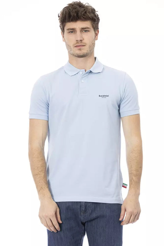 Elegant Light Blue Cotton Polo Shirt