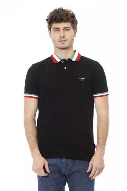 Tricolor Collar Cotton Polo Shirt