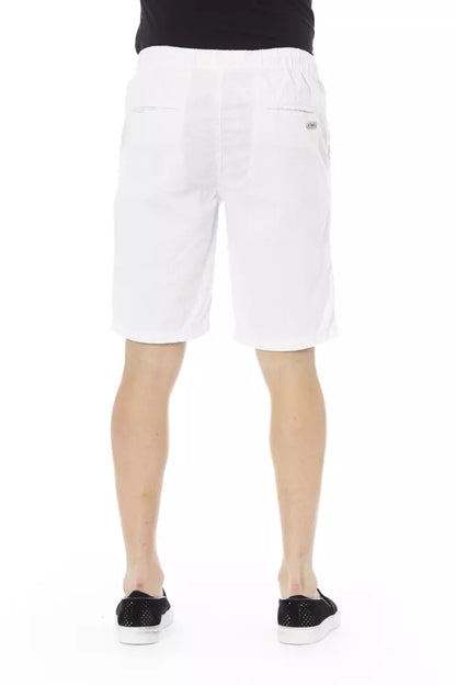 Elegant White Cotton Bermuda Shorts