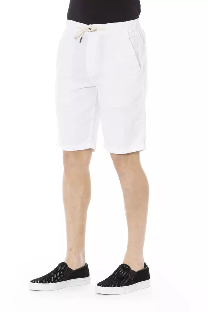 Elegant White Cotton Bermuda Shorts
