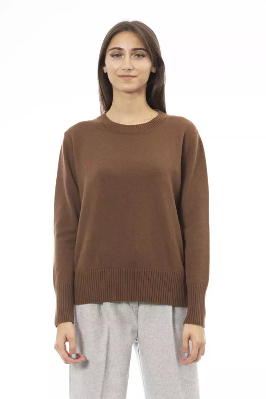 Cashmere Crew Neck Sweater in Rich Brown