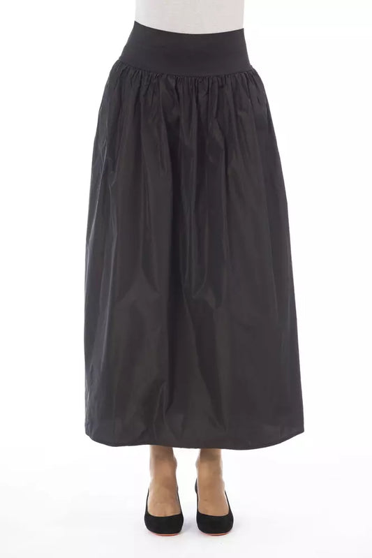 Elegant Taffeta High-Waist Skirt with Elastic Band