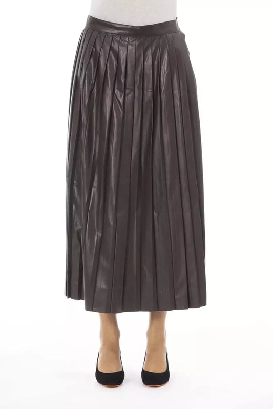 Pleated Finesse Faux Leather Skirt