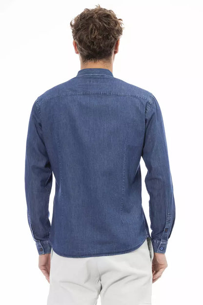 Italian Slim Fit Men's Blue Shirt