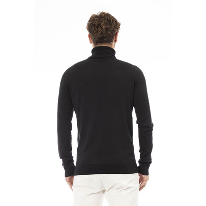 Elegant Ribbed Turtleneck Cashmere Blend Sweater