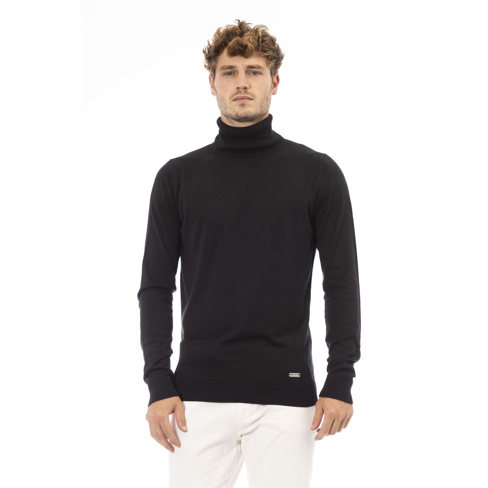 Elegant Ribbed Turtleneck Cashmere Blend Sweater