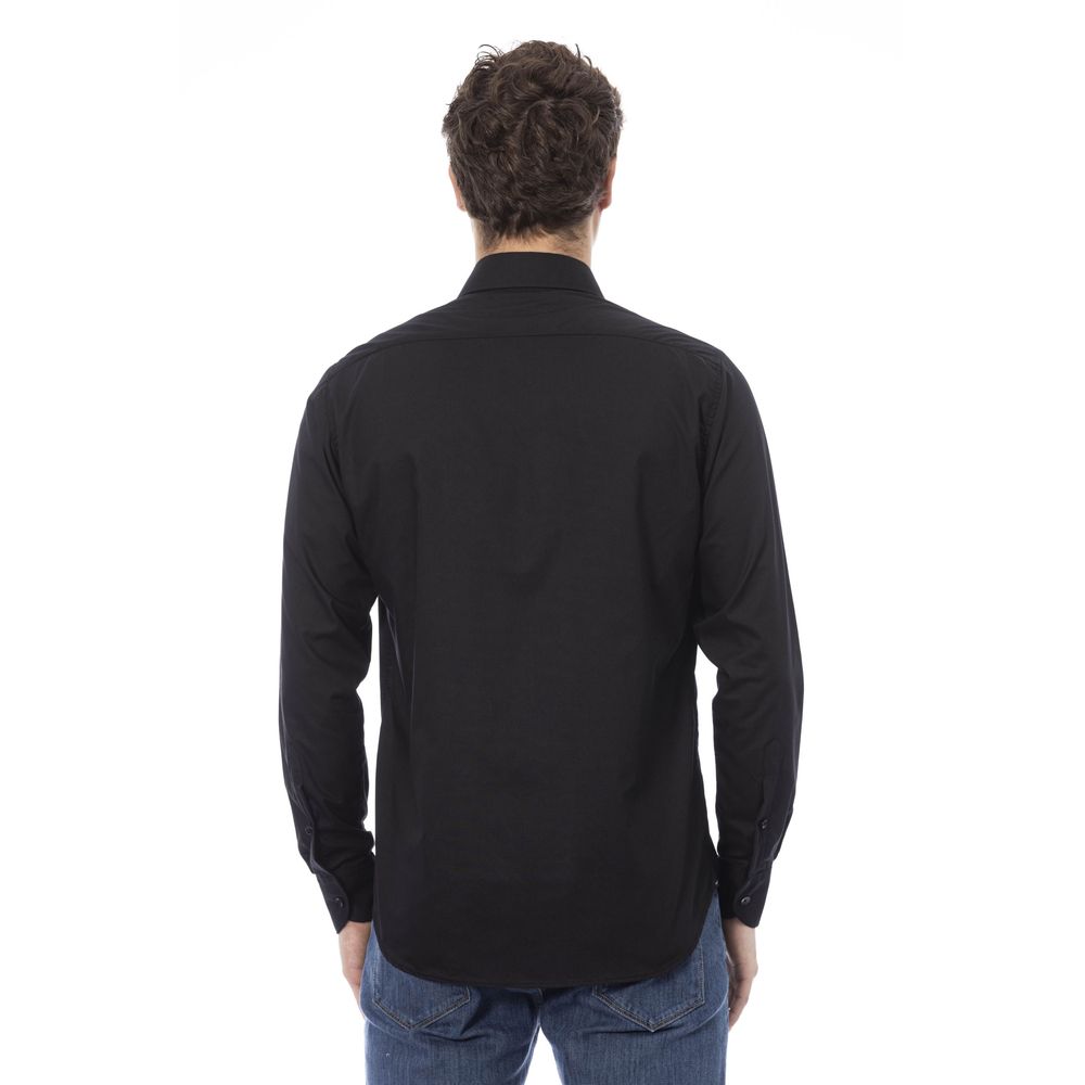 Elegant Italian Black Cotton Shirt