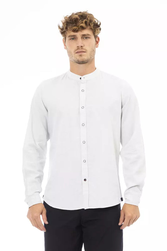 Elegant Mandarin Collar Men's Shirt