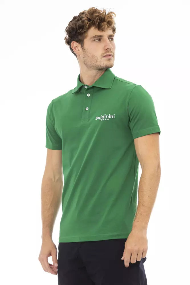 Chic Green Cotton Polo with Embroidered Logo