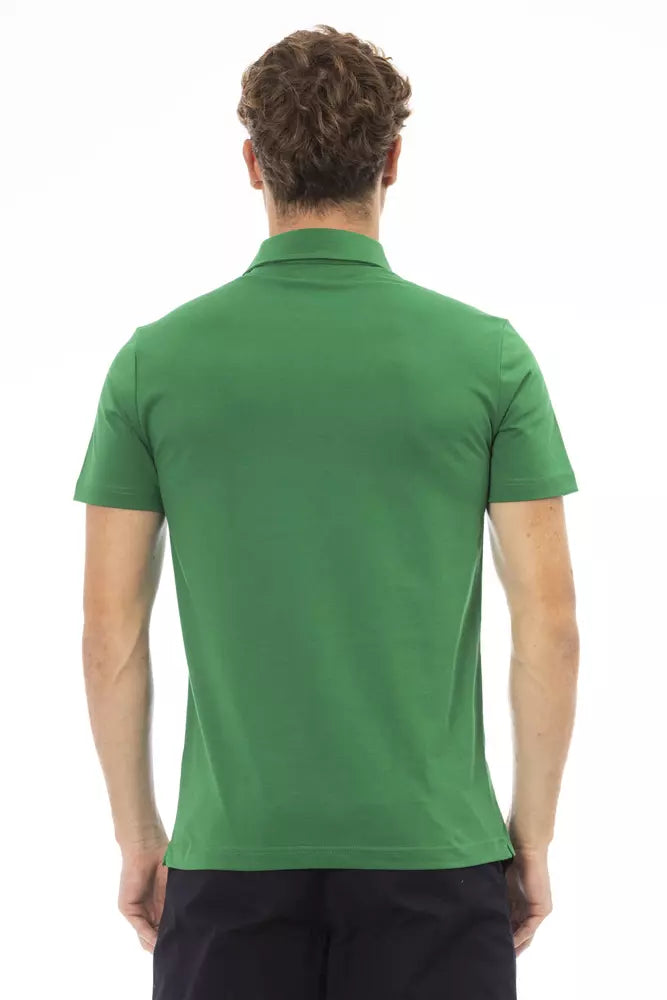 Chic Green Cotton Polo with Embroidered Logo