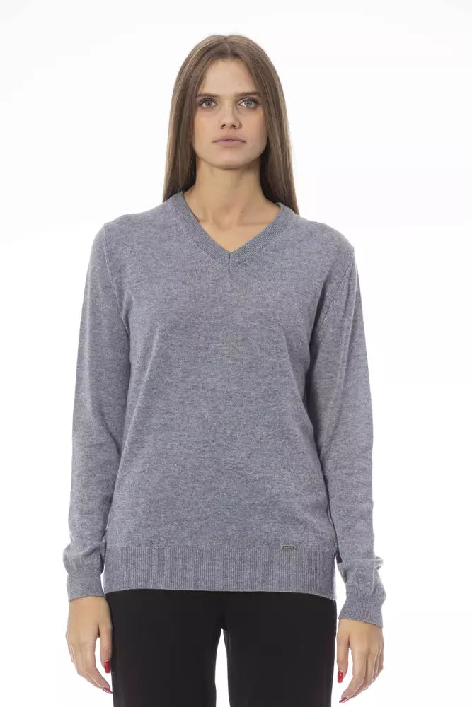 Chic V-Neck Cashmere Blend Sweater