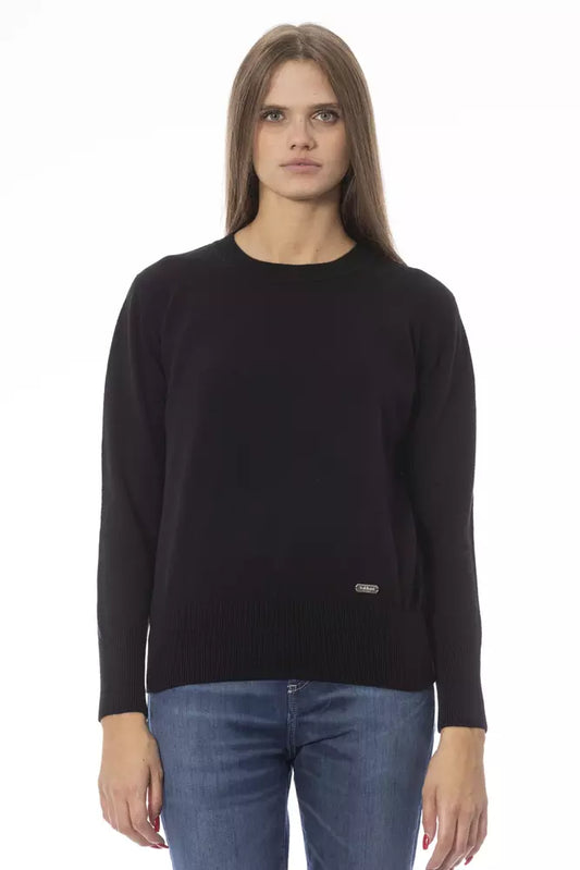 Elegant Crew Neck Wool-Cashmere Sweater