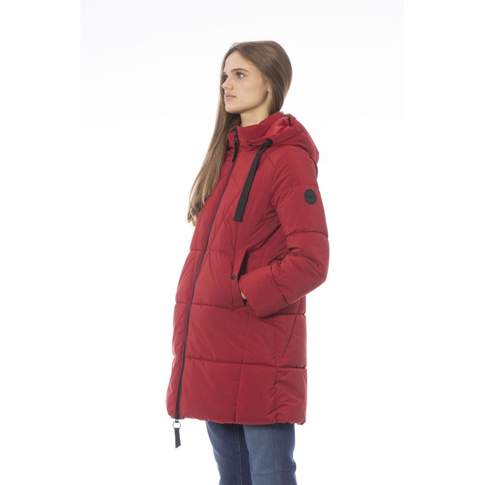 Elegant Red Long Down Jacket for Women