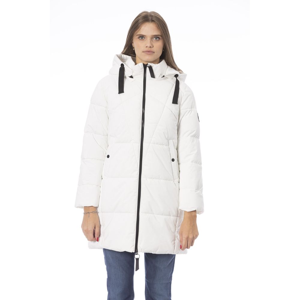 Elegant White Long Down Jacket for Women