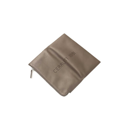 Chic Brown Leather Wallet with Logo