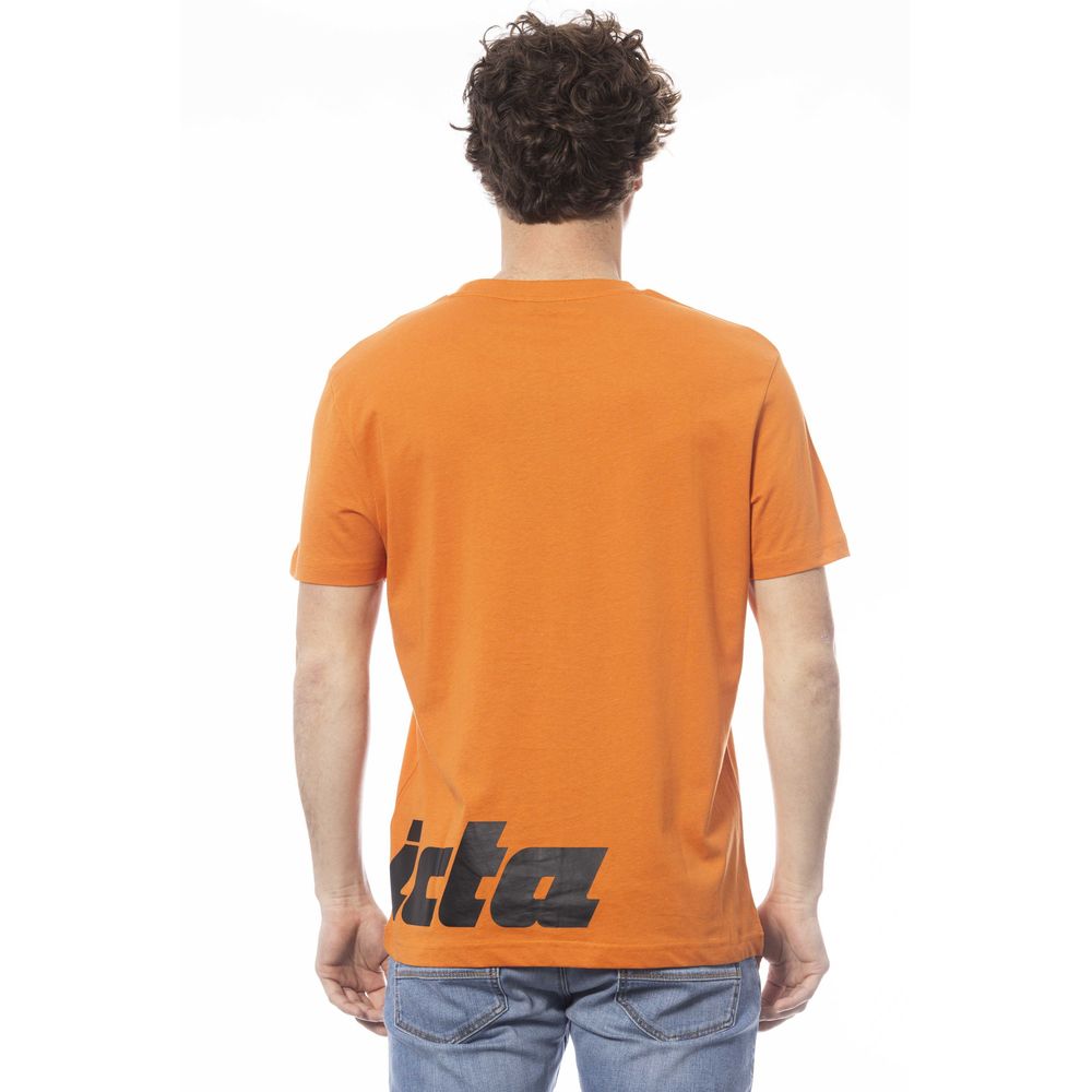 Vibrant Orange Crew Neck Logo Tee