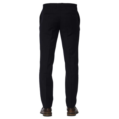Chic Blue Polyester Trousers for Men