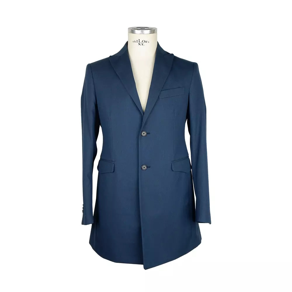 Men's Italian Wool-Blend Short Coat in Blue