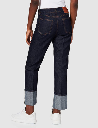 Chic Cotton Denim Jeans with Fleece Accent