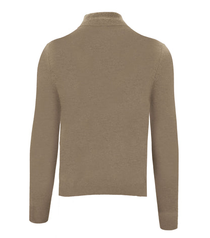 Beige High Neck Cashmere Sweater - Pure Luxury