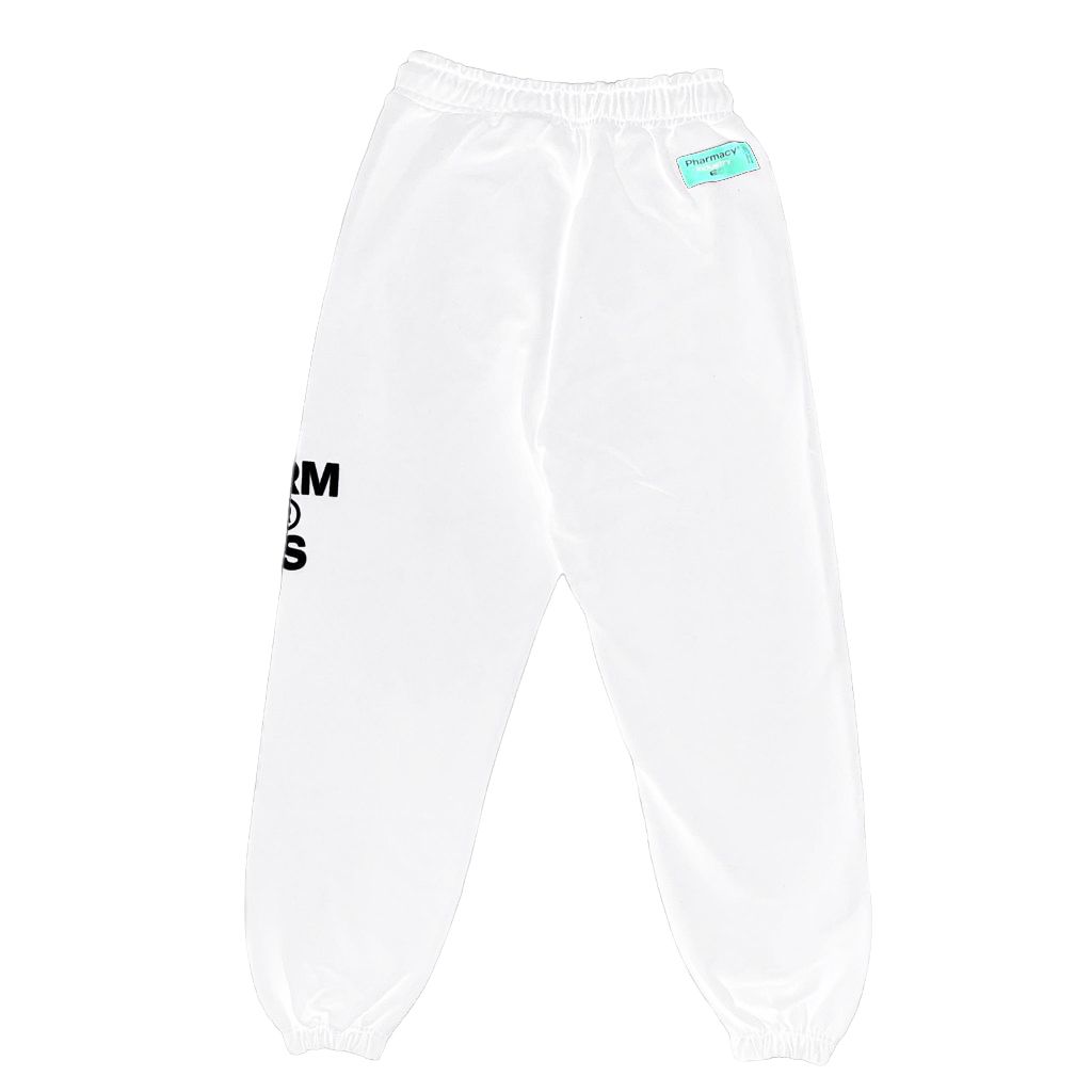 Chic White Logo Print Tracksuit Trousers