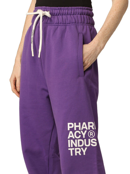Chic Purple Logo Tracksuit Trousers
