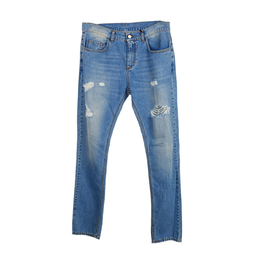 Chic Ripped Stitch-Print Men's Jeans