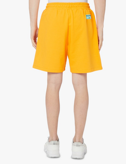 Chic Orange Cotton Trousers with Logo Detail