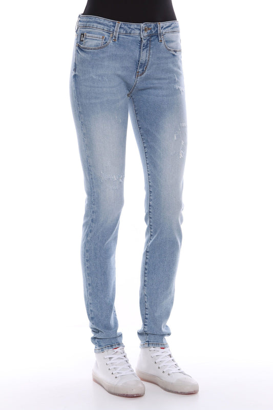 Chic Glitter-Logo Washed Jeans