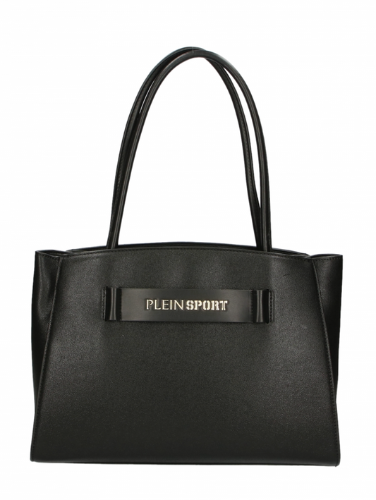 Elegant Black Triple-Compartment Tote Bag