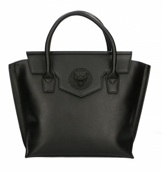 Sleek Designer Black Handbag with Magnetic Closure