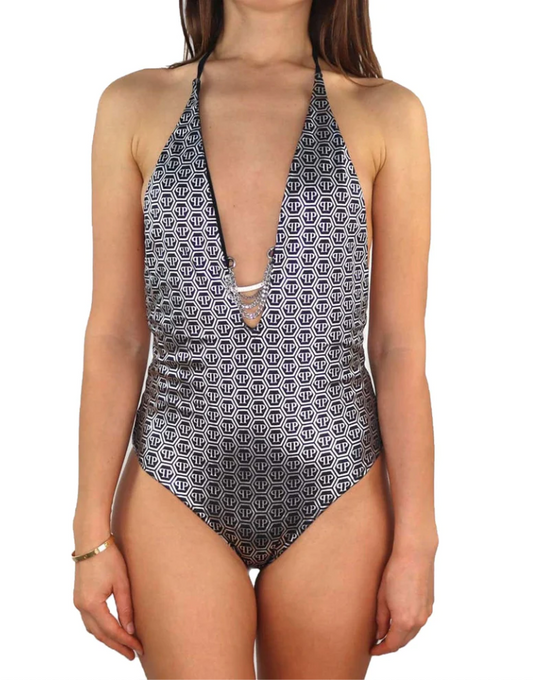 Glamorous V-Neck Chain-Accented Swimsuit