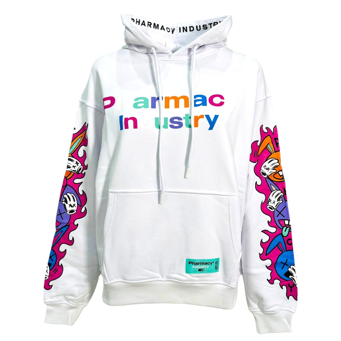 Chic Cotton Hoodie with Graphic Sleeve Prints