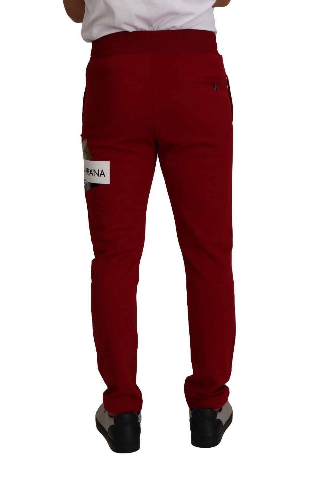 Elegant Red Jogging Pants with Drawstring Closure