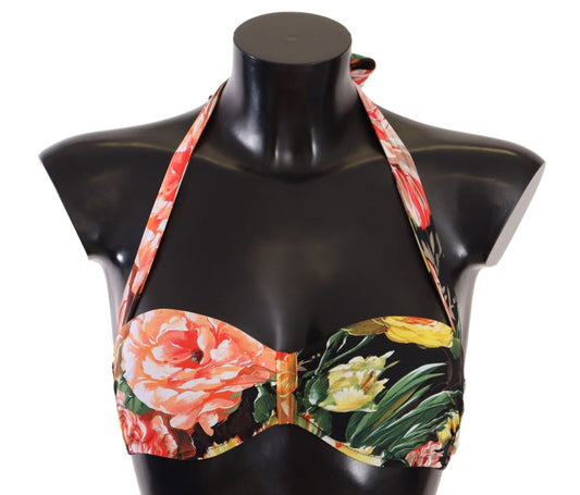 Chic Multicolor Floral Bikini Top