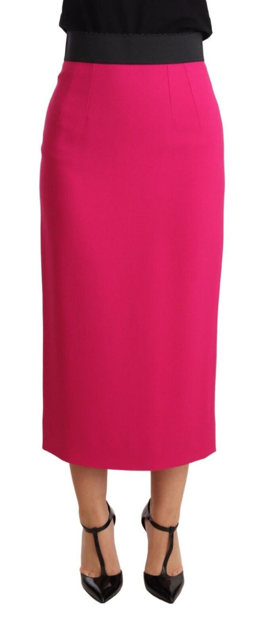 Elegant High-Waisted Pencil Skirt in Pink