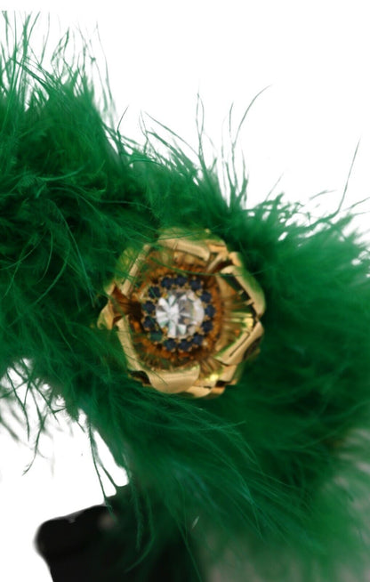 Elegant Emerald Silk Floral Headband
