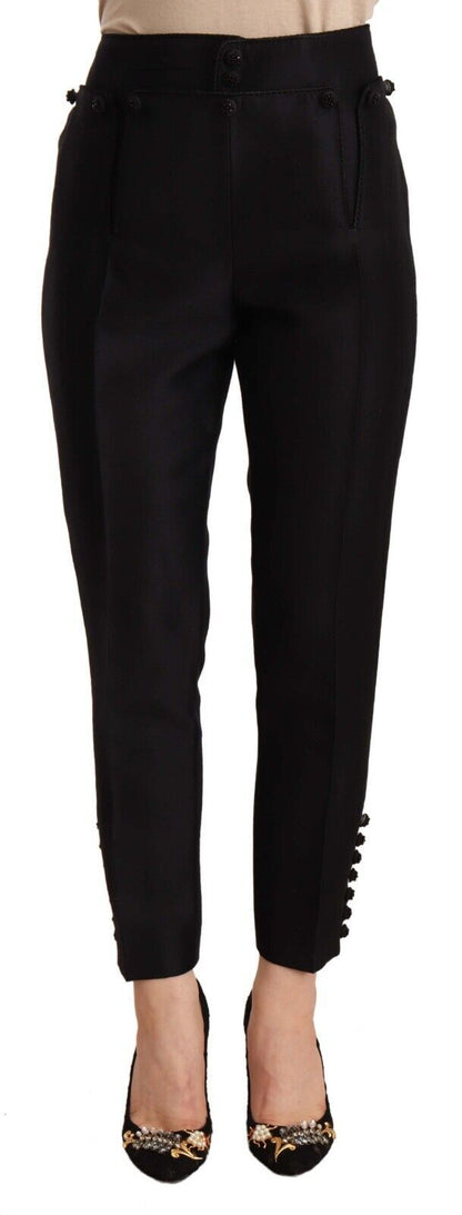 Chic High-Waist Cropped Trousers
